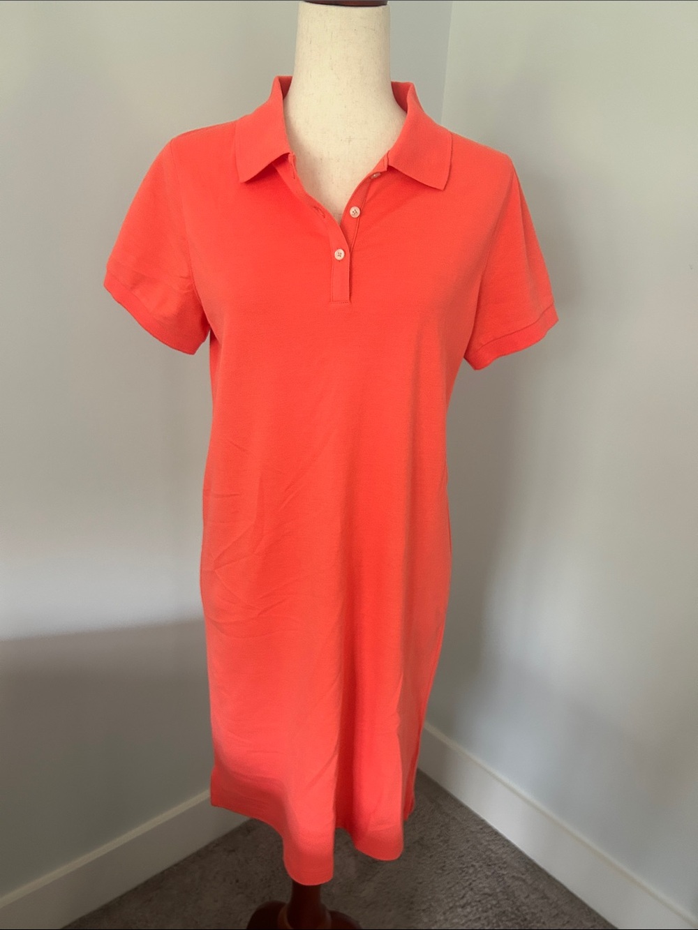 J. Crew Coral Polo Mini Shirt Dress